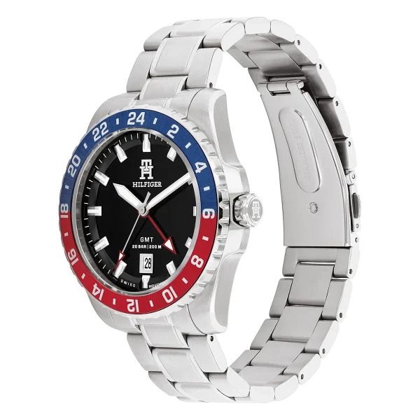 Tommy Hilfiger TH85 GMT Swiss Quartz Stållänk Svart