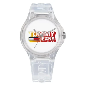 Tommy Hilfiger Tommy Jeans Berlin Quartz Genomskinligt Silikonarmband Vit