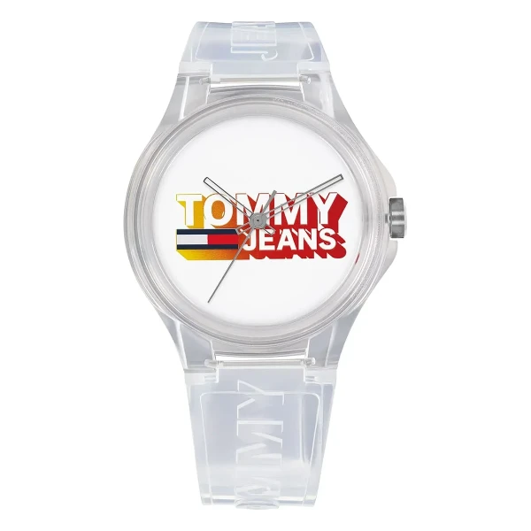 Tommy Hilfiger Tommy Jeans Berlin Quartz Genomskinligt Silikonarmband Vit