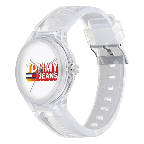 Tommy Hilfiger Tommy Jeans Berlin Quartz Genomskinligt Silikonarmband Vit