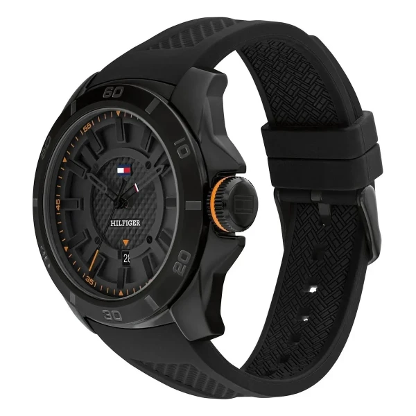 Tommy Hilfiger Windsurf Quartz Svarttonad Silikonarmband Svart